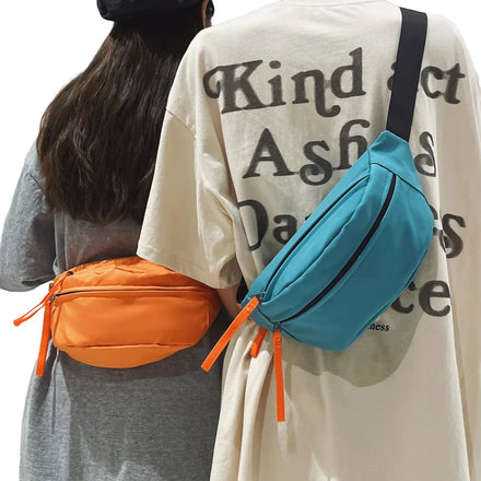 DICHOS Waterproof Ins Trend Casual Day Sport Satchel Men's Women's Logo Pouch Shoulder Bag Waterproof Waist Bag Sports Daily Use
