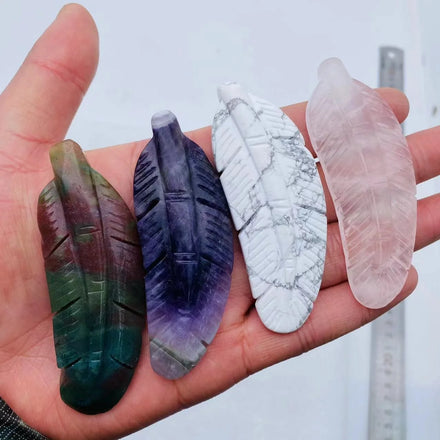 Factory Cheap Price Wholesale Natural Crystal Carvings Crystal Feather for Gift
