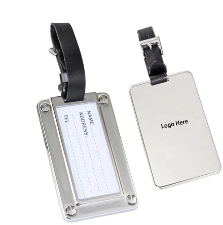 Heavy Custom Metal Baggage Tag Silver Travel Tags Blank Luggage Tags Personalized for Airplane Suitcase and Travel Accessories