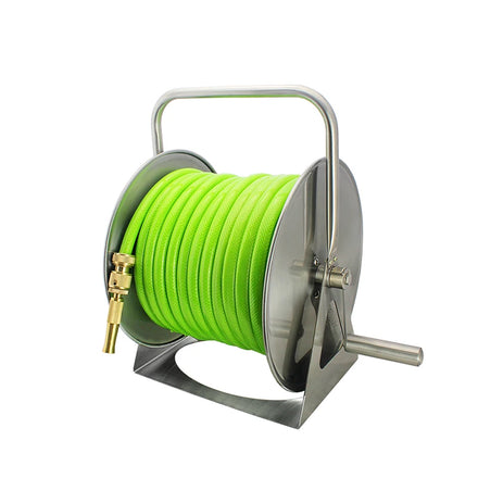Cheap Heavy Duty Hydraulic High Pressure Stainless Steel & Brass Wall Mounted Freestanding 50m Garden Water Hose Irrigation Reel