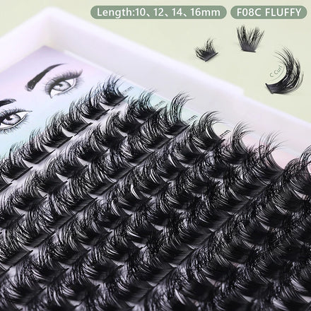 DIY Lash Extension Kit Wholesale PBT Fiber Full Volume Clusters Custom Logo Pre-Cut Segments Individual Lashes