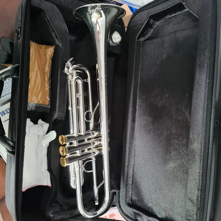 Factory Professional Bb Silver Trumpet with Premium OEM Case High Quality Instrument