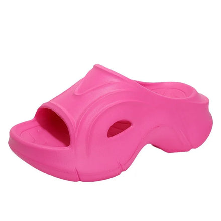 New Arrival Light Weight Open Toe Fashion Trend EVA Colors Thick Sole Wedge Sandals Anti Slip Women Slide for