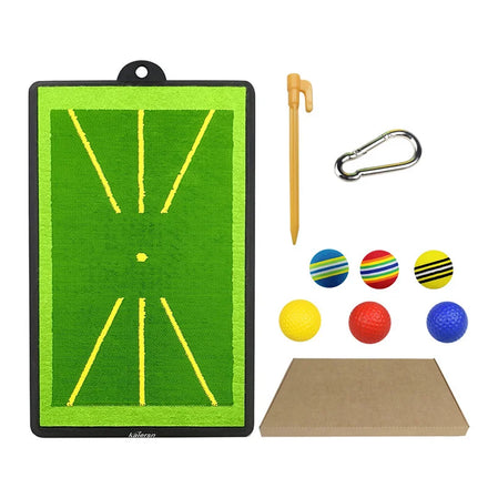 Golf Swing Detection Pad Rubber Base Swing Strike Pad Golf Trainer Removable Buckle With 3 Balls Golf Assisted Practice Tools