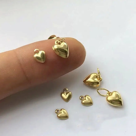 GP US Tiny Puffy Heart Charm 14k Gold Filled 7.0mm Puffy Heart love Charms Jewelry Making Bracelet Necklace Wholesale