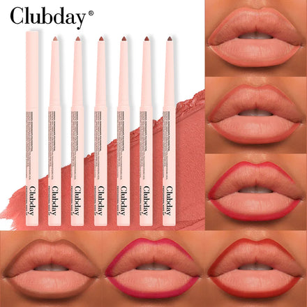 Clubday 6 Color Matte Rotating Lip Liner Pen Velvet Lip Pencil Liner Lipstick Soft Matte Nude Lipstick Pen Lip Care