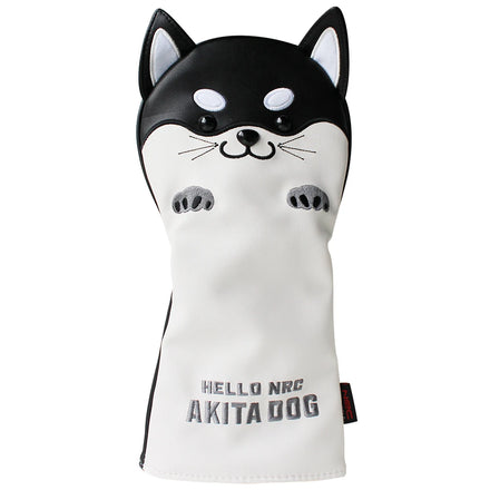 Golf Headcover Cute Akita Golf Club Head Covers Animal for Driver Fairway Hybrid Putter PU Leather Golf Driver Head Covers