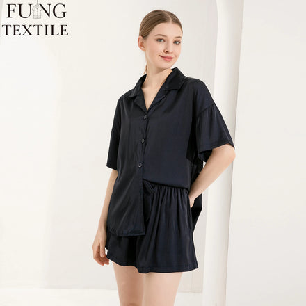 FUNG 6035 Oversized Style Extra Plus Solid Plain Satin Silk PJS