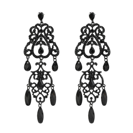 JL18566 New European And American Retro Earrings Women's Multi-layer Alloy Flower Exaggerated Earrings Bohemian Jewelry