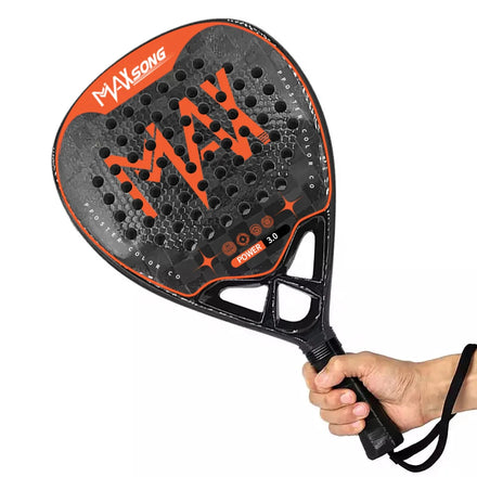 Top Selling 12K Carbon Teardrop Shape Paddle Shovel Sandy Effect Padel Racket High Performance Racquets