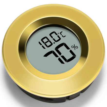 Cigar Temperature and Humidity Meter Electronic Digital Indoor Circular Humidity Room Temperature Cigar Humidity Meter