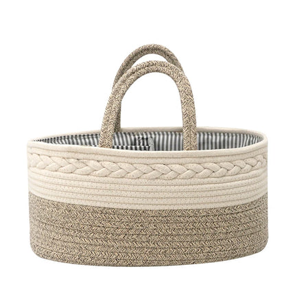 Baby Diaper Caddy Organizer New Color Diaper Basket with Braided Newborn Essentials