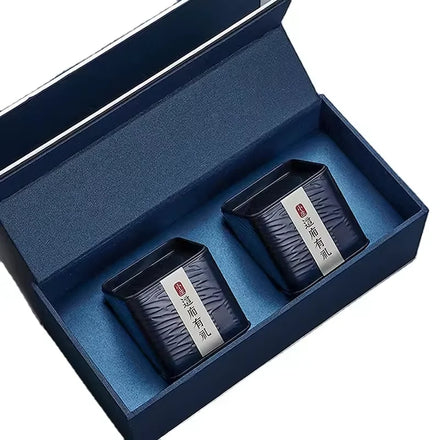 Custom Design Logo Luxury Tea Cardboard Box With Magnetic Gift Box With 2 Cans for Tea Packaging
