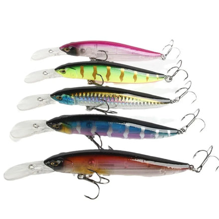 New Design Bait 130mm 15g 3D Slow Diving Saltwater Hard Fishing Lures Plug Minnow Lure