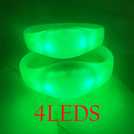 Party Bands Supplies Sound 4 LEDS Light Wristband Remote Control 33 Buttons Pulseras Led Para FiestasDmx512 Led Bracelets