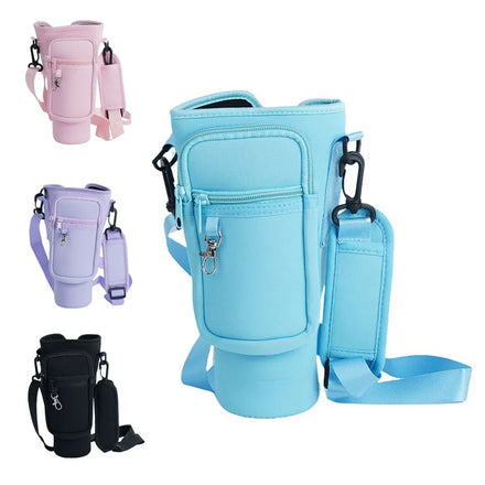 40oz Neoprene Water Bottle Carrier Bag with Adjustable Shoulder Strap Insulated Water Bottle Sleeve Bag
