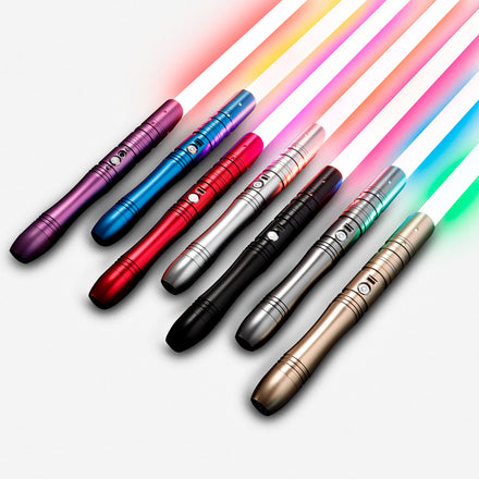 Cheap Metal Hilt Heavy Dueling Blade Color Changing Lightsaber with 34 Set Sound Fonts Has Blaster Lock up Loud Sound High Light
