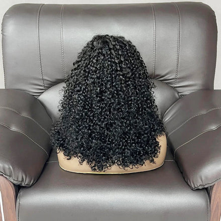 Factory Price Sdd Unprocessed Natural Black Raw Indian Hair14Inches Pixie Curly 13X4 Frontal Transparent Lace Bob Wig Drop Ship