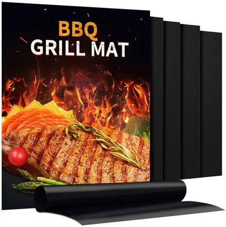 Easy-Clean Non-Stick Barbecue Grill Mat Heat Resistant Fabric Cover for Bamboo Charcoal BBQs