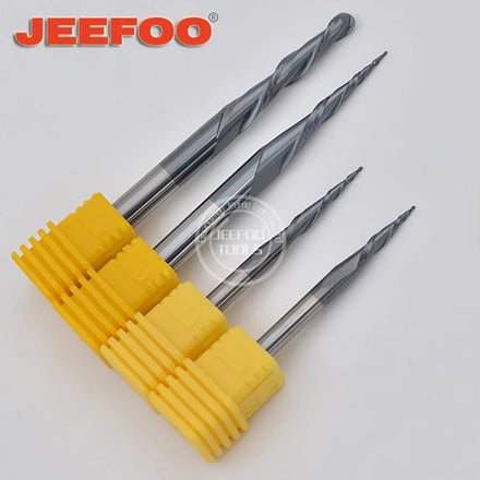 HRC55 Solid Carbide Ball Nose Tapered End Mills Cnc Carving Bit Engraving Router Bits Taper Wood Milling Cutters Endmill 4mm