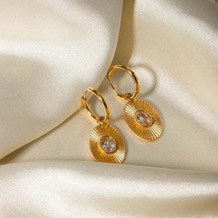 New Style Dainty 18K Gold Plated Stainless Steel Jewelry Waterproof Simple Bamboo Hoop Earrings for Women