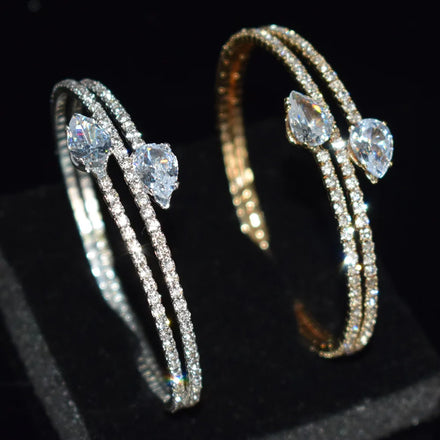 Shiny Micro Pave Irregular Droplet Crystal Bracelet Party Crystal Claw Chain Bracelet for Bride Engagement Wedding Jewelry