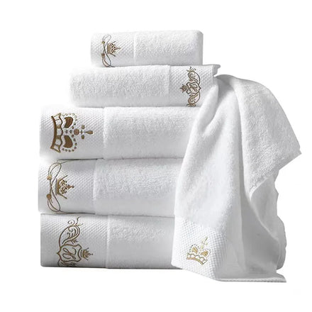 Eco-friendly Wholesale Towel Sets Customized Embroidered logo 100% Cotton Bath Towel Sets for Hotel and Spa