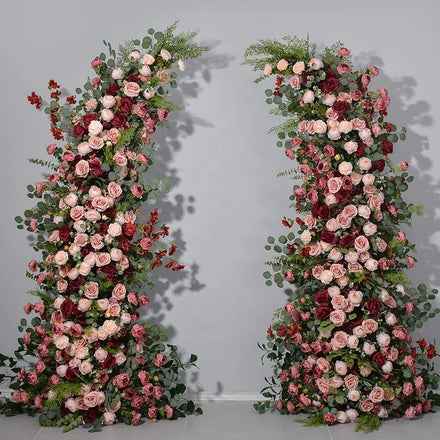 High-End Red Artificial Flower Arch for Wedding for Event Aisle Decor for Christmas Easter Mother's Day