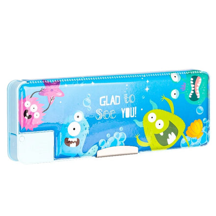 Deli BC280 Funny Cartoon Pencil case with Sharpener Large-capacity Multifunctional Pencil case for Students 96pcs Per Carton Set