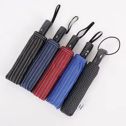 Custom Logo Good Price Cheap 3-fold Stripe Business Men Anti-ultraviolet Light Gift Advertising Automatic Umbrella
