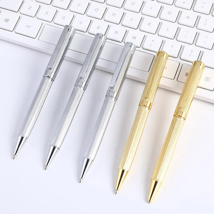Gold/rose Gold/ Black/ Silver Luxury Metal Engraved Carved Ball Pen Custom Brand