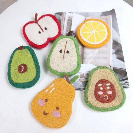 Hot Selling Modern Design Felt Fruit Coasters Desk Decorative Mats & Pads for Dining Table(Fruit Coaster)