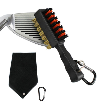 Golf Brush Golf Club Head Cleaning Brush Double Side Brass Nylon Golf Cleaner with Keychain Drop Ship