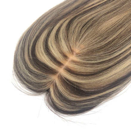2024 Hot Selling 100% Real Human Hair No Shedding New Silk Base Clip in Hair Topper for Women