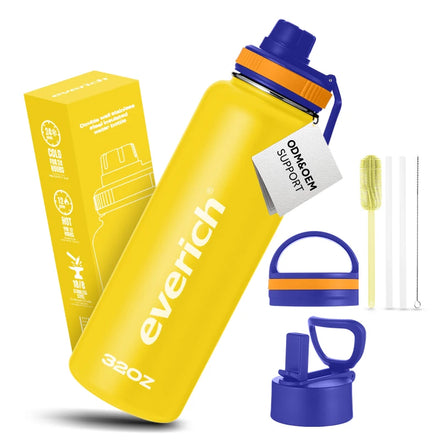 Sports Water Bottle 32oz Stainless Steel Double Wall Vacuum Insulated Leak Proof Water Bottles Sweat Resistant