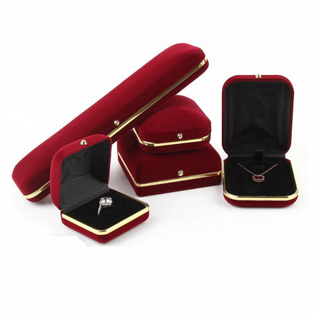 New Gold Velvet Jewelry Storage Box Ring Necklace Bracelet Pendant Box Fashion Wholesale Jewelry Box BT227