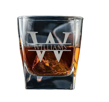 Custom Engraved 310ml Old Fashioned Whiskey Glass Set 6 Modern Square Clear Whiskey Cups for Bar Beer Glasses Wine Usage