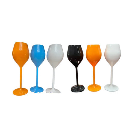 Wholesale Custom Creative Reusable 130ml Champagne Flutes Goblet Plastic Wine Glass Glasses for Parties Catering Weddings Hotel