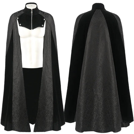 Steel Master Court Gentleman Men's Trench Coat Long Cape Stage Show Party