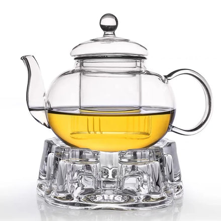 Teapot Set Coffee & Tea Sets Tea Brew CLASSIC Infuser and Warmer Borosilicate Glass With Glass for Loose Handblown Office