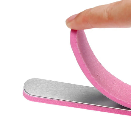 Disposable Removable Nail Buffer Nail File Stainless Steel Core Diamond-shaped Half Moon Straight Double Emery Sponge Sandpaper