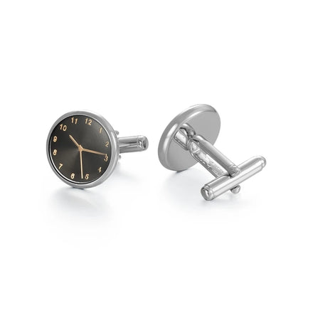 Daili Hot Sale Watch-Themed Cufflinks Time Display Cufflinks Creative Design Cufflinks Fashionable Accessory Cuff Links