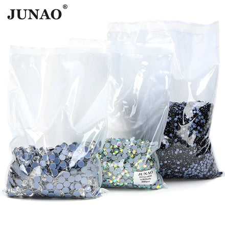 JUNAO Wholesale SS20 14400pcs Iron on Strass Crystal Bulk Hotfix Crystal AB Rhinestones Hot Transfer Glass Rhinestone for DIY