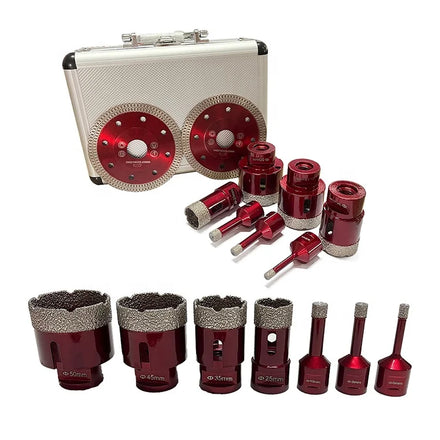 Vacuum Brazed Saw Blade + Hole Saw Set Diamond Crowns Core Brill Bit for Ceramics Tiles Marble Granite Porcelain