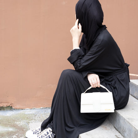 Islamic Clothing Winter Abaya for Women Muslim Knit Fabric Solid Color Modest Dresses Women Muslim