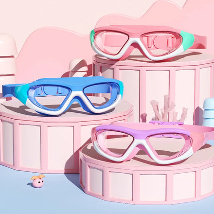 2026 Factory Wholesale Anti Fog HD Lens Fashion Children Rubber Silicone Racing Swimming Goggles for Kids