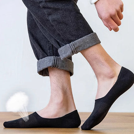 Wholesale Men Invisible Socks Large Size Ankle Socks Men Male Cotton Non-slip Silicone Low Cut Boat Socks