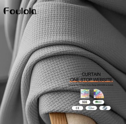 Factory Direct Sales Three-layer Woven Art Soundproof Full Blackout Curtain Fabric