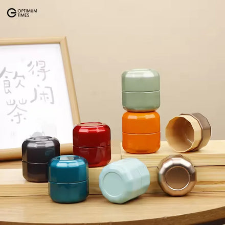 RTS 55*H60mm Wholesale Mini Round Shape Metal Tea Tins Bright Surface Coffee Candy Tin Box for Loose Tea Packaging