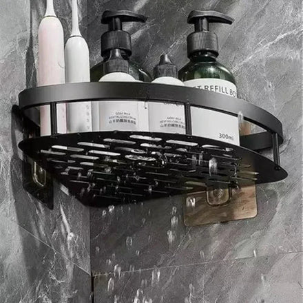 Bathroom Shelf Corner Space Aluminum Bathroom Triangle Basket Shower Room Storage Rack Wall Mounted